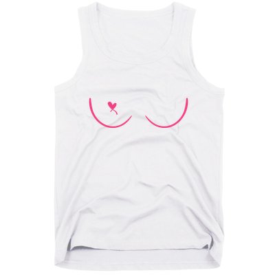 Breast Cancer Awareness Breast Heart Tank Top