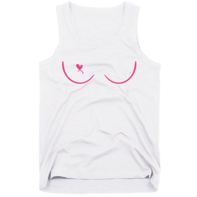 Breast Cancer Awareness Breast Heart Tank Top