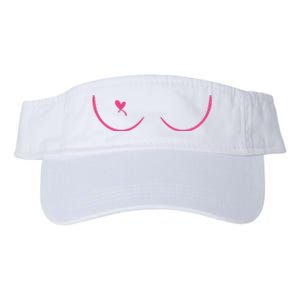 Breast Cancer Awareness Breast Heart Valucap Bio-Washed Visor