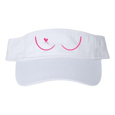 Breast Cancer Awareness Breast Heart Valucap Bio-Washed Visor