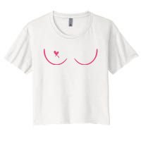 Breast Cancer Awareness Breast Heart Women's Crop Top Tee