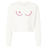 Breast Cancer Awareness Breast Heart Cropped Pullover Crew