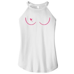 Breast Cancer Awareness Breast Heart Women's Perfect Tri Rocker Tank