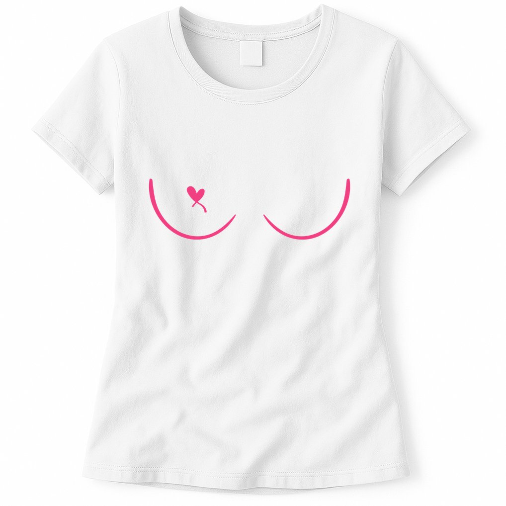 Breast Cancer Awareness Breast Heart Womens T-Shirt