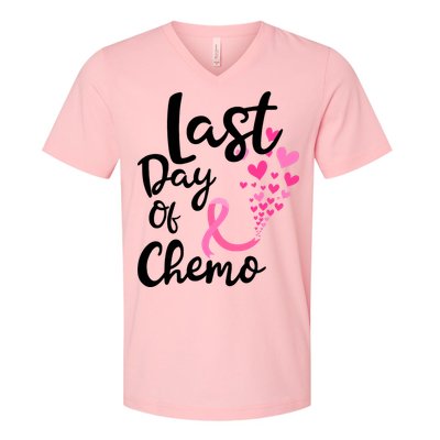 Breast Cancer Awareness Last Day Of Chemo Cancer Women V-Neck T-Shirt