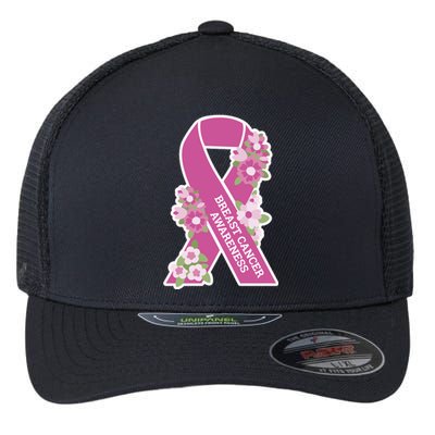 Breast Cancer Awareness Floral Flexfit Unipanel Trucker Cap