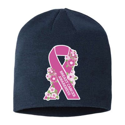 Breast Cancer Awareness Floral Sustainable Beanie