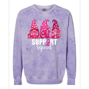 Breast Cancer Awareness Gnomes Support Squad Colorblast Crewneck Sweatshirt