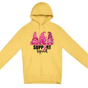 Breast Cancer Awareness Gnomes Support Squad Premium Pullover Hoodie