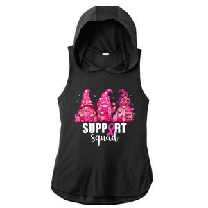 Breast Cancer Awareness Gnomes Support Squad Ladies PosiCharge Tri-Blend Wicking Draft Hoodie Tank