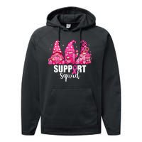 Breast Cancer Awareness Gnomes Support Squad Performance Fleece Hoodie