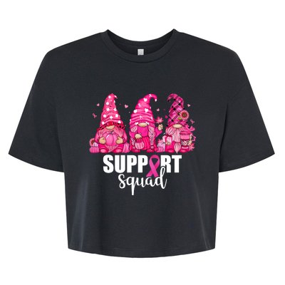 Breast Cancer Awareness Gnomes Support Squad Bella+Canvas Jersey Crop Tee