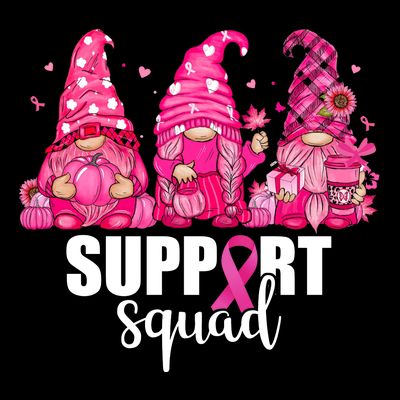 Breast Cancer Awareness Gnomes Support Squad T-Shirt