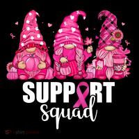 Breast Cancer Awareness Gnomes Support Squad T-Shirt