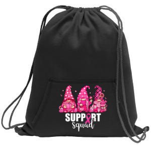 Breast Cancer Awareness Gnomes Support Squad Sweatshirt Cinch Pack Bag