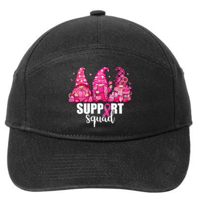 Breast Cancer Awareness Gnomes Support Squad 7-Panel Snapback Hat