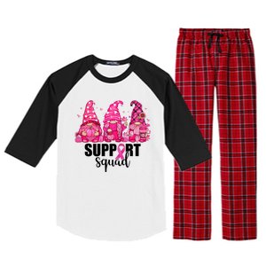 Breast Cancer Awareness Gnomes Support Squad Raglan Sleeve Pajama Set