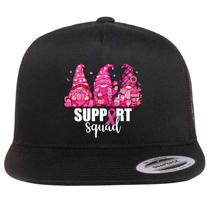 Breast Cancer Awareness Gnomes Support Squad Flatbill Hat