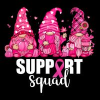 Breast Cancer Awareness Gnomes Support Squad Flatbill Hat