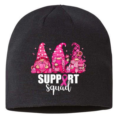 Breast Cancer Awareness Gnomes Support Squad Sustainable Beanie