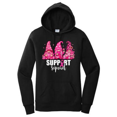 Breast Cancer Awareness Gnomes Support Squad Women's Pullover Hoodie