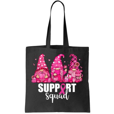 Breast Cancer Awareness Gnomes Support Squad Tote Bag