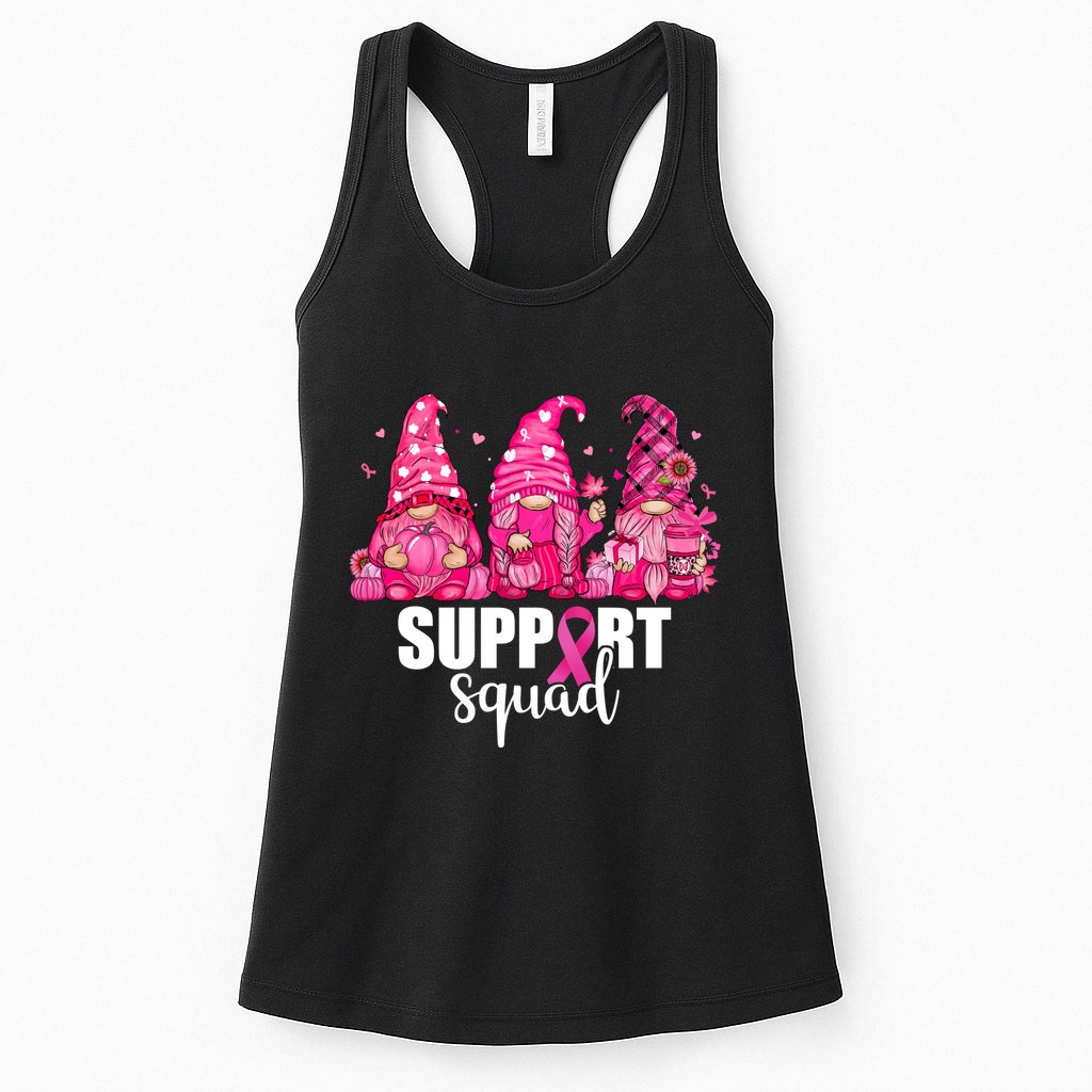 Breast Cancer Awareness Gnomes Support Squad Womens Tank Top