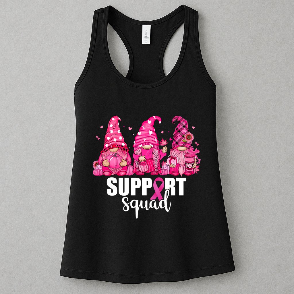 Breast Cancer Awareness Gnomes Support Squad Womens Tank Top