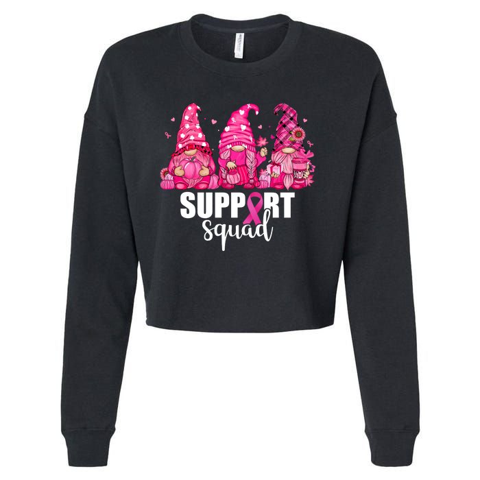 Breast Cancer Awareness Gnomes Support Squad Cropped Pullover Crew