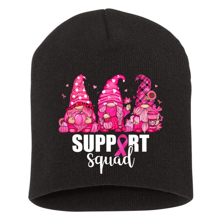 Breast Cancer Awareness Gnomes Support Squad Short Acrylic Beanie