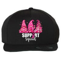 Breast Cancer Awareness Gnomes Support Squad Wool Snapback Cap