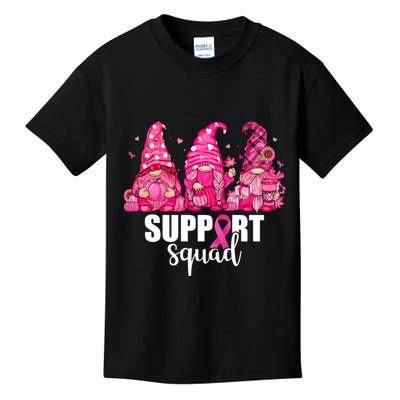 Breast Cancer Awareness Gnomes Support Squad Kids T-Shirt
