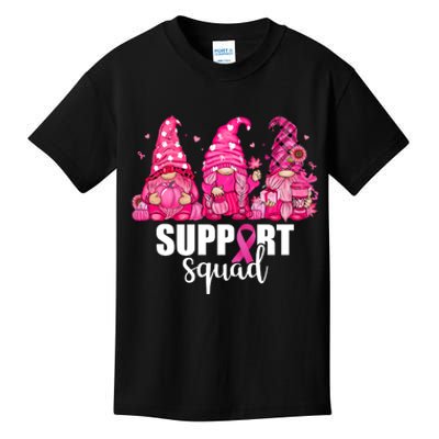 Breast Cancer Awareness Gnomes Support Squad Kids T-Shirt