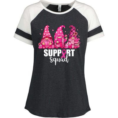 Breast Cancer Awareness Gnomes Support Squad Enza Ladies Jersey Colorblock Tee