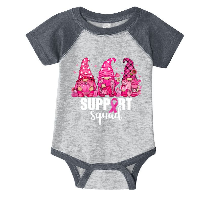 Breast Cancer Awareness Gnomes Support Squad Infant Baby Jersey Bodysuit