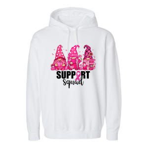 Breast Cancer Awareness Gnomes Support Squad Garment-Dyed Fleece Hoodie