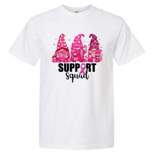 Breast Cancer Awareness Gnomes Support Squad Garment-Dyed Heavyweight T-Shirt