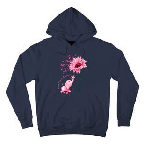 Breast Cancer Awareness Sunflower Elephant Pink Ribbon Tall Hoodie