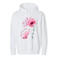 Breast Cancer Awareness Sunflower Elephant Pink Ribbon Garment-Dyed Fleece Hoodie