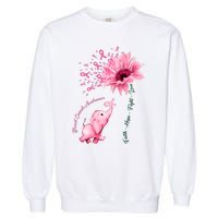 Breast Cancer Awareness Sunflower Elephant Pink Ribbon Garment-Dyed Sweatshirt