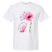 Breast Cancer Awareness Sunflower Elephant Pink Ribbon Garment-Dyed Heavyweight T-Shirt