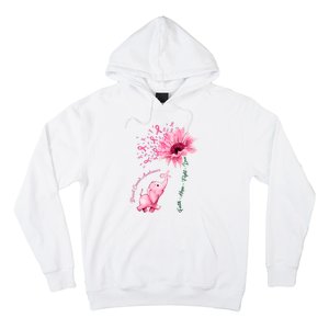 Breast Cancer Awareness Sunflower Elephant Pink Ribbon Hoodie