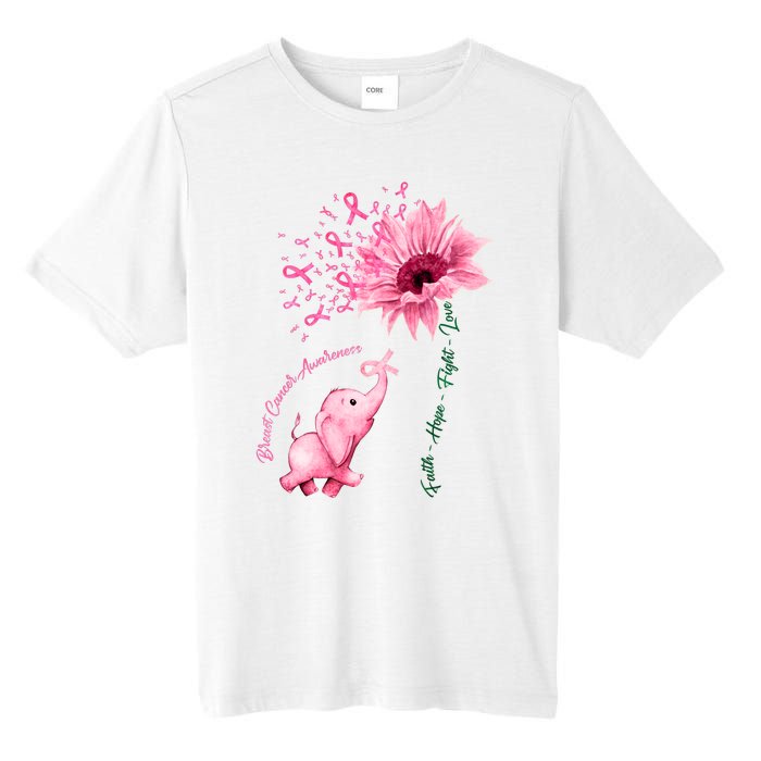 Breast Cancer Awareness Sunflower Elephant Pink Ribbon Tall Fusion ChromaSoft Performance T-Shirt