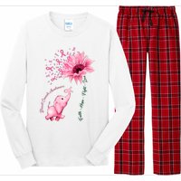 Breast Cancer Awareness Sunflower Elephant Pink Ribbon Long Sleeve Pajama Set