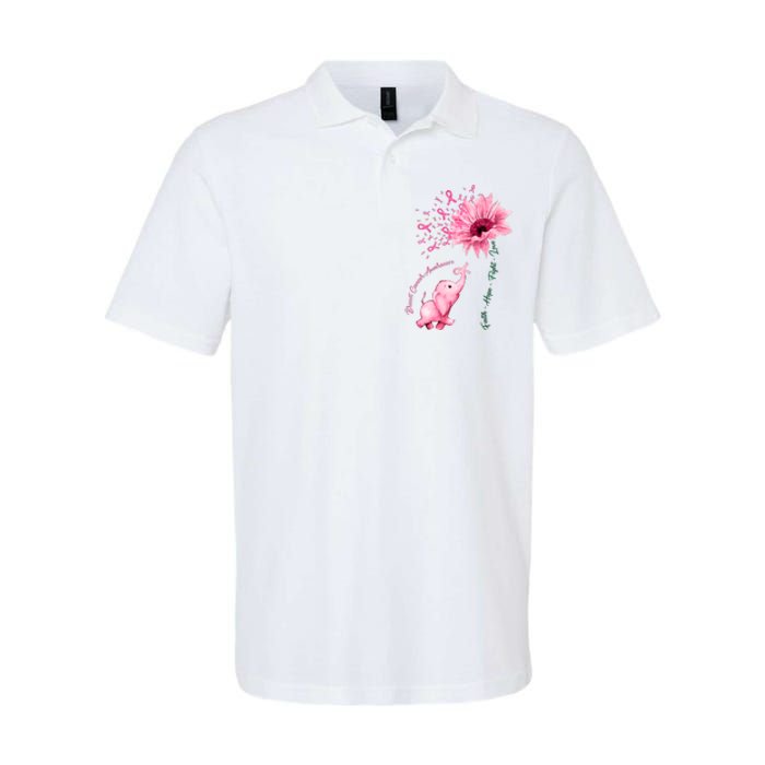 Breast Cancer Awareness Sunflower Elephant Pink Ribbon Softstyle Adult Sport Polo