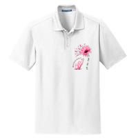 Breast Cancer Awareness Sunflower Elephant Pink Ribbon Dry Zone Grid Polo