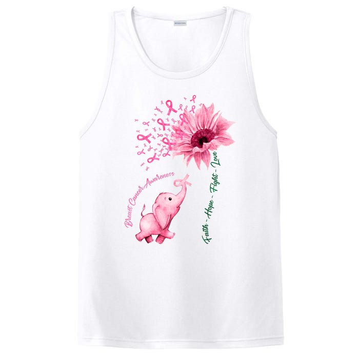 Breast Cancer Awareness Sunflower Elephant Pink Ribbon PosiCharge Competitor Tank