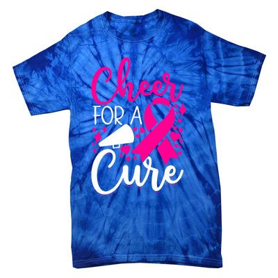 Breast Cancer Awareness Mom Cheerleading Cheer For The Cure Gift Tie-Dye T-Shirt