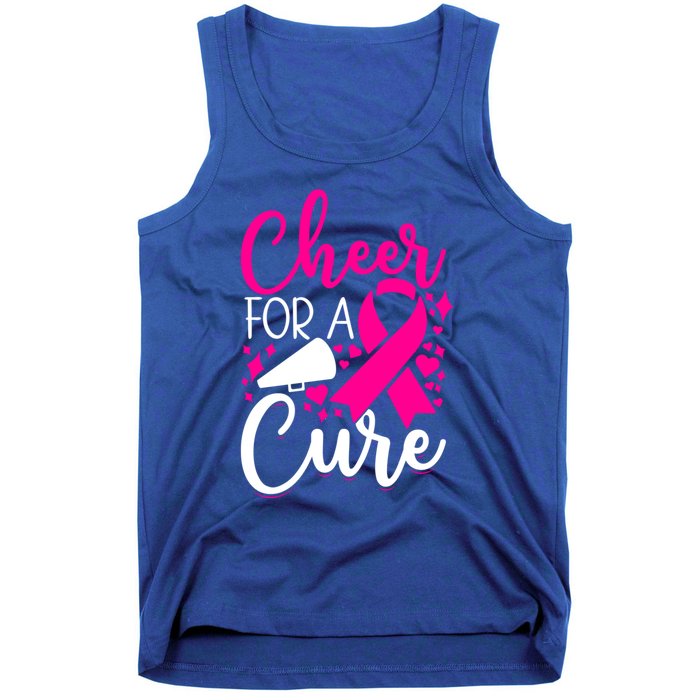 Breast Cancer Awareness Mom Cheerleading Cheer For The Cure Gift Tank Top