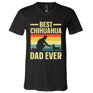 Best Chihuahua Art For Dad Chihuahua Dog Chihuahua Lover V-Neck T-Shirt